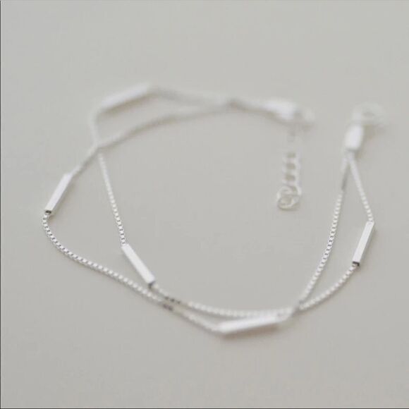 ✨NEW 925 Sterling Silver Double Strand Dainty Bar Bracelet ‼️RESTOCK… - Picture 5 of 11